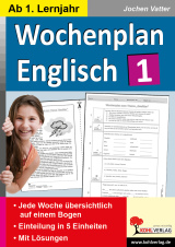 Englisch Kopiervorlagen vom Kohl Verlag- Wochenplan im Englisch Unterricht