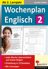 Englisch Kopiervorlagen vom Kohl Verlag- Wochenplan im Englisch Unterricht