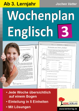 Englisch Kopiervorlagen vom Kohl Verlag- Wochenplan im Englisch Unterricht